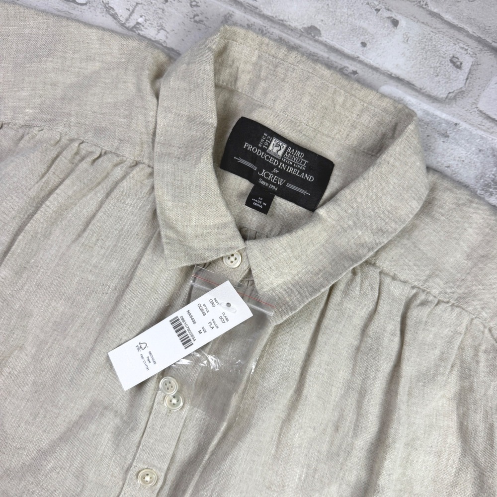 J.Crew Baird McNutt Irish Linen Capitaine Top Womens M Flax Sleeveless CG943 NWT